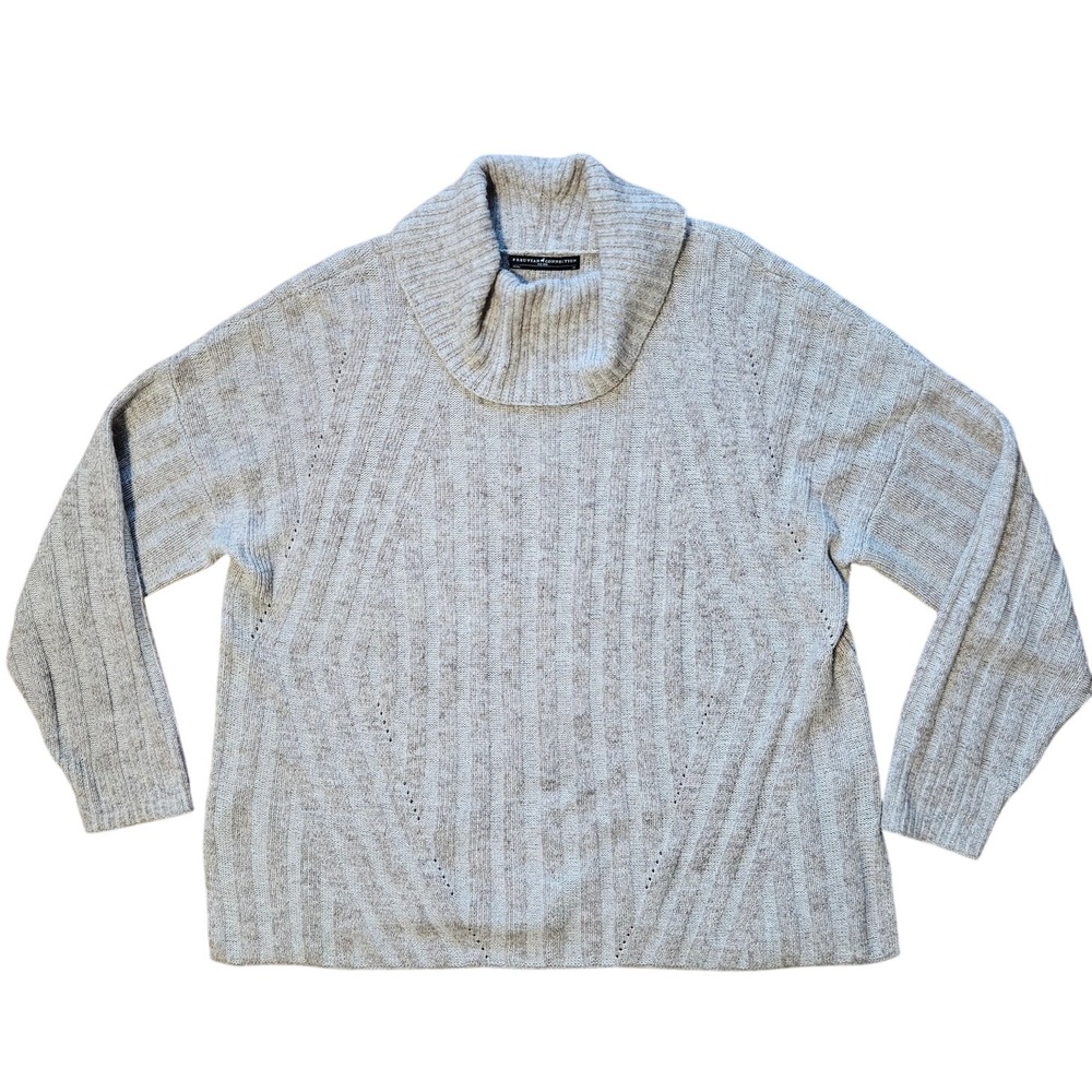 Peruvian Connection Alpaca Blend Sweater Neutral Chunky Knit Cozy Layer‎ Women L